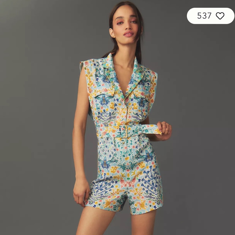 Anthropologie Multicolor Floral Romper